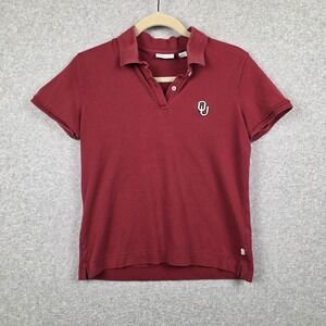 Oklahoma Sooners Polo Shirt Womens Medium Red NCAA Golf Ashworth OU Logo